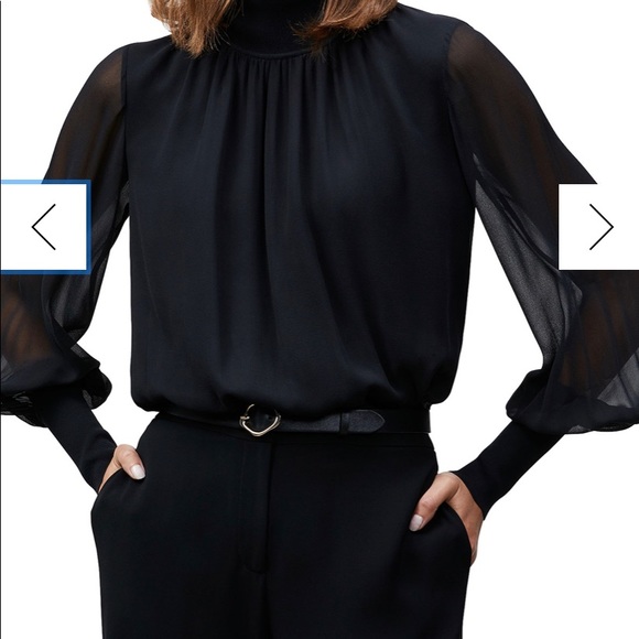 Blouse, Black Long Sleeve Vintage Richard & Jones - Picture 6 of 6